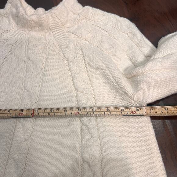 Soft Surroundings Ivory Nisette Sweater Cable Knit Mock Neck Sweater Sz PM - Picture 6 of 6